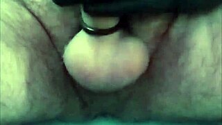 i edge my cock hard with latex gloves and tight cockring masturbation series gloves fetish