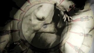 Retro vintage-samling av stumme filmer med hårete fitte