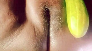 i'm that indian village chick stuffin cucumber deep in my wet pussy