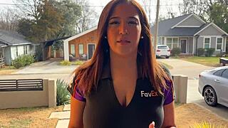 big boobed ebony delivery slut deepthroats and anal rides your huge package