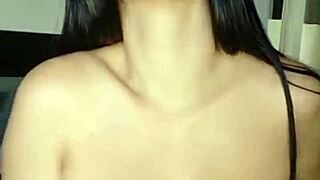 hear this brunette moan fingering her super wet pussy solo