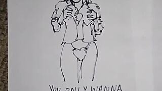 he keeps practicing his freehand drawing skills minus any masturbation distractions this time