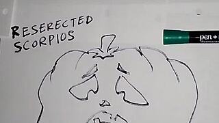 he keeps practicing his freehand drawing skills minus any masturbation distractions this time