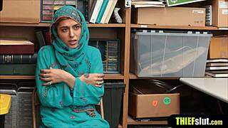 Cute hijab-wearing muslim teen bends over for doggystyle pounding caught on mall cctv