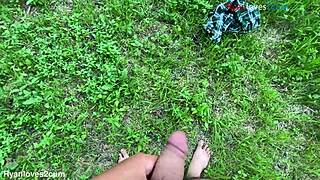 Cumming hard outside feels amazing! 🌳💦😍