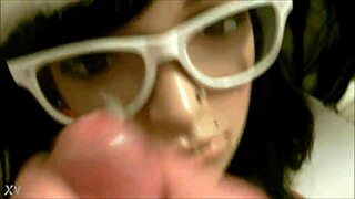 i blast cumshot facial all over this glasses fuck doll