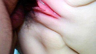 spread wide legs fuck her gaping shaved pussy close-up 😈🍆