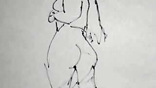 he keeps practicing his freehand drawing skills minus any masturbation distractions this time