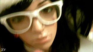 i blast cumshot facial all over this glasses fuck doll