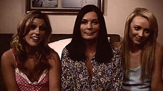 Milf cougar dives into steamy lesbian 3some orgy