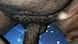 Big Cock Fills Petite Hairy Pussy Gently