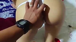 Young Latina bends over for papi, begs doggystyle pounding till boyfriend's friend cums on her cute face