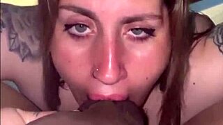 super slut homemade latina throats dick in panties till cum explosion