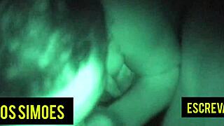 Brazilian girlfriend sits tasty on cock in dark homemade