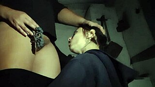 girlfriend licks grapes off my pussy in steamy lesbian food fetish play