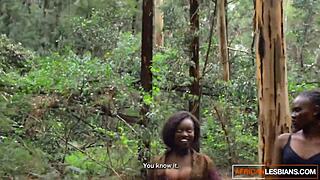 naughty ebony stepsis licks stepmom's black pussy in wild homemade tape!