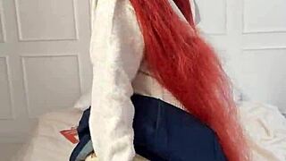 redhead college slut's huge ass SPANKED in private uniform party