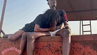 nigerian babe bends over for mind blowing wet pussy doggystyle pounding