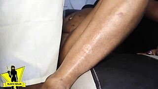 Black ninja pounds curvy neighbor hard and cums