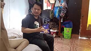 Horny peruvian teen shaves pussy begs pizzero to knead ass fill wet hole with cream