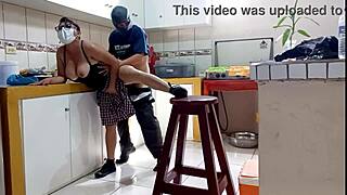 stepmom sneaks real sex with stepson when alone at home