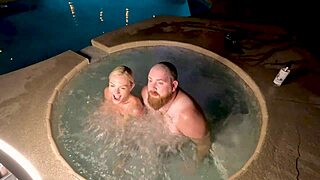 hot tub pounding blonde wife deliah grace cheating creampie screaming!