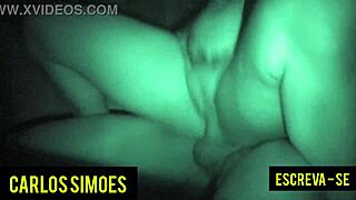 Brazilian girlfriend sits tasty on cock in dark homemade