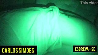 Brazilian girlfriend sits tasty on cock in dark homemade