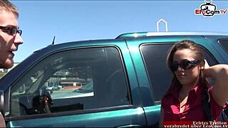 Look At This Naughty Brunette Teen's Hairy Pussy And Small Tits From Street Pickup Cumshot!!