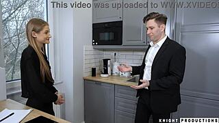 petite tiffany tatum slurps cum covered cock begging for sloppy mouthful?