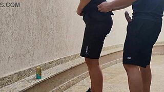 amigo rams cock deep in tough chick's wet pussy garage quickie