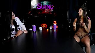 casal fada prazeres shares halloween lingerie swingers game with bisexual teens and toys