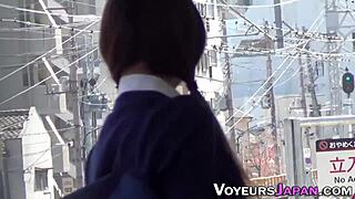 Hey, that asian schoolgirl is masturbating outdoors in uniform right?