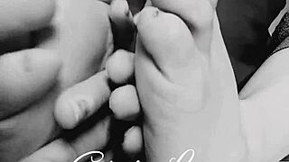 barefoot amateur teases with her sexy feet fetish close-up