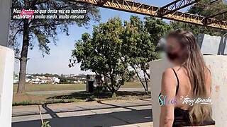 i'm naughty milf creampied outdoor public pussy with cars watching