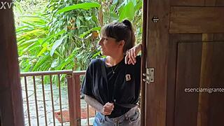 babysitter calls daddy for juicy toy play at home