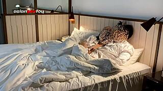 Petite Asian teen rides cock to cure her insomnia