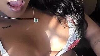 gabi de ribeirao preto strokes her shemale cock in morning masturbation fun