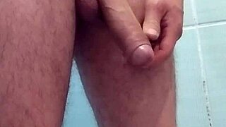 watch me jerk off while bathing my monster cock!
