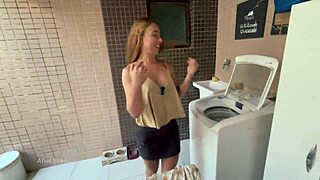 pov brutal outdoor sex with brazilian blonde sister-in-law we almost got caught riding hard