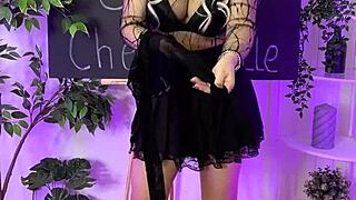 nylon club mature in fishnets heels leggings dances teasing feet