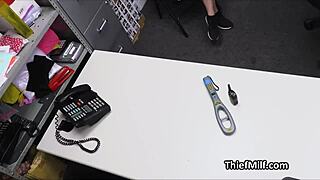 oh man, those lovely milf tits get grabbed hard by the mall cop!!