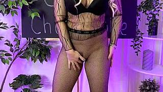 nylon club mature in fishnets heels leggings dances teasing feet