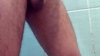watch me jerk off while bathing my monster cock!