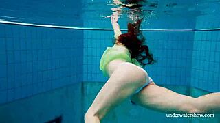 Shy Petite Russian Blonde Nina Mohnatka's Small Tits Underwater Pool Tease