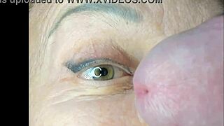 drunk milf housewife moans as young stud facefucks her close-up then cums on eyes squirting orgasm