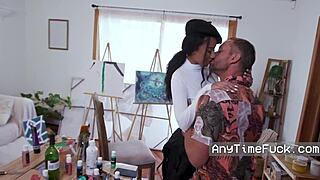 french ebony teen myra moans loud under dorian del isla pounding