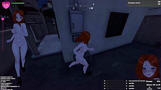 A MODEST GIRL gets CAUGHT exhibiting her HUGE TITS and ASS in hentai game