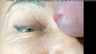 drunk milf housewife moans as young stud facefucks her close-up then cums on eyes squirting orgasm