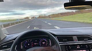 Risky Public Car Blowjob Fuck Handjob Close-Up Orgasm POV